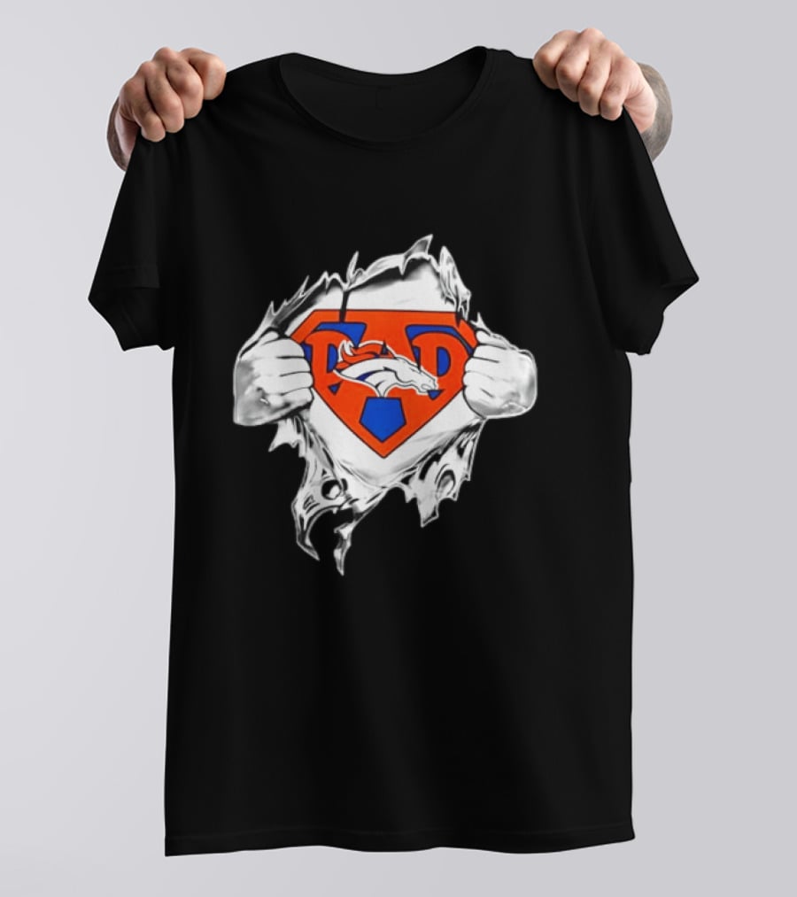 Denver Broncos Super Dad Happy Father's Day Hero Football Fan T-Shirt