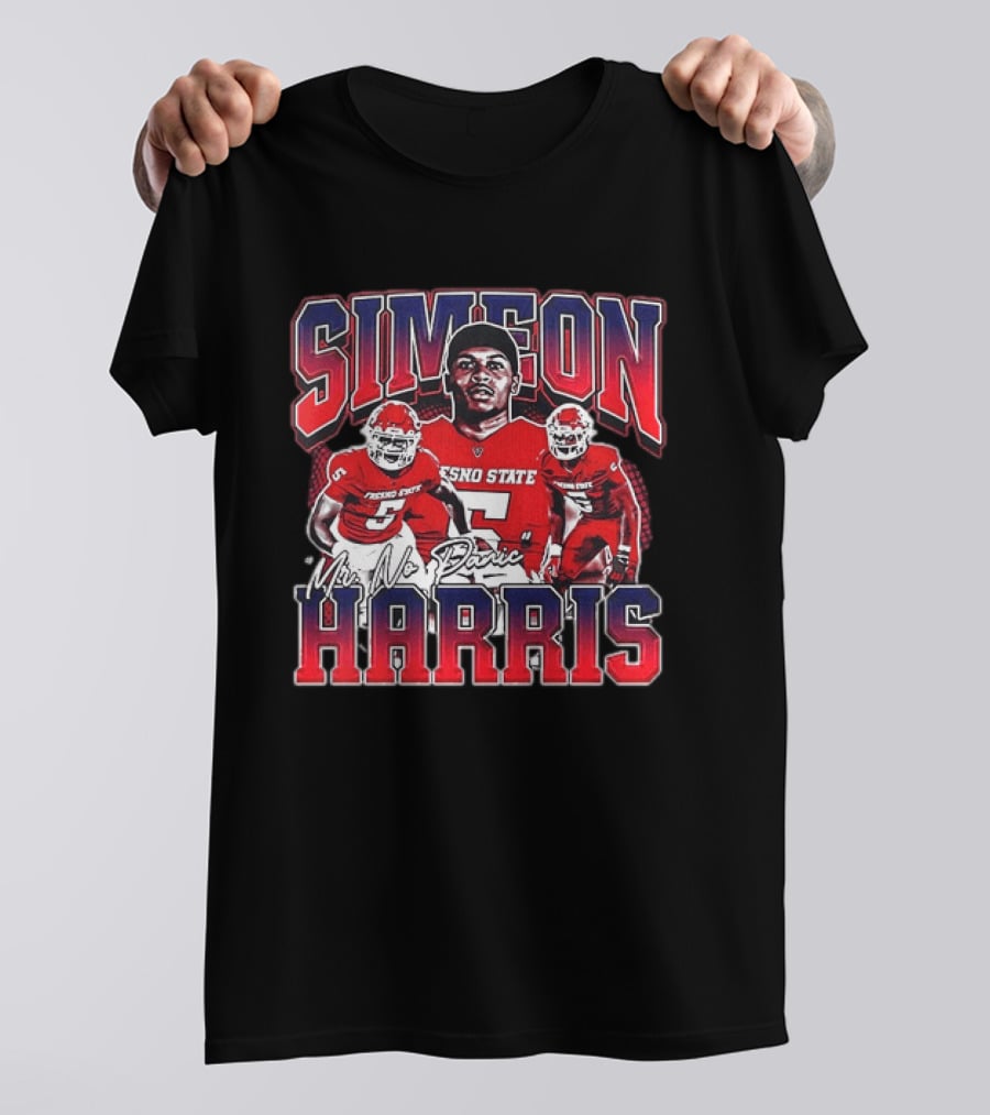 Simeon Harris Fresno State Bulldogs Mr No Panic Football Player Recognition T-Shirt