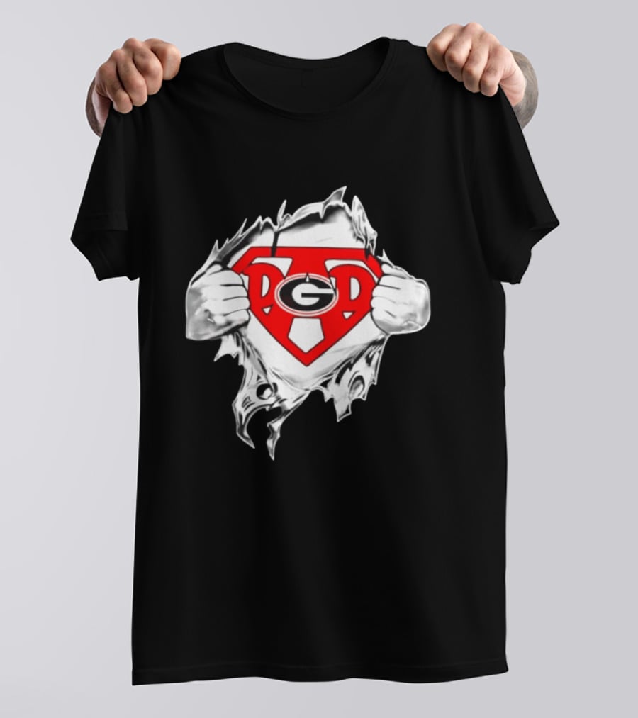 Georgia Bulldogs NCAA Super Dad Happy Father's Day Hero T-Shirt