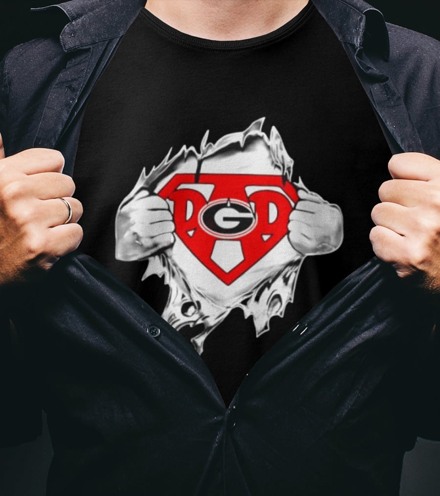 Georgia Bulldogs NCAA Super Dad Happy Father's Day Hero T-Shirt
