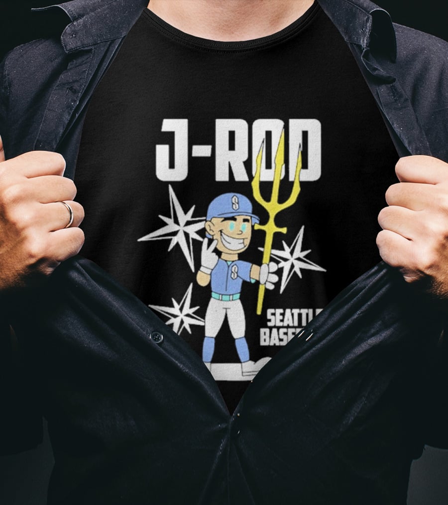J Rod Seattle Baseball Julio Rodríguez Cartoon Trident Stars T-Shirt