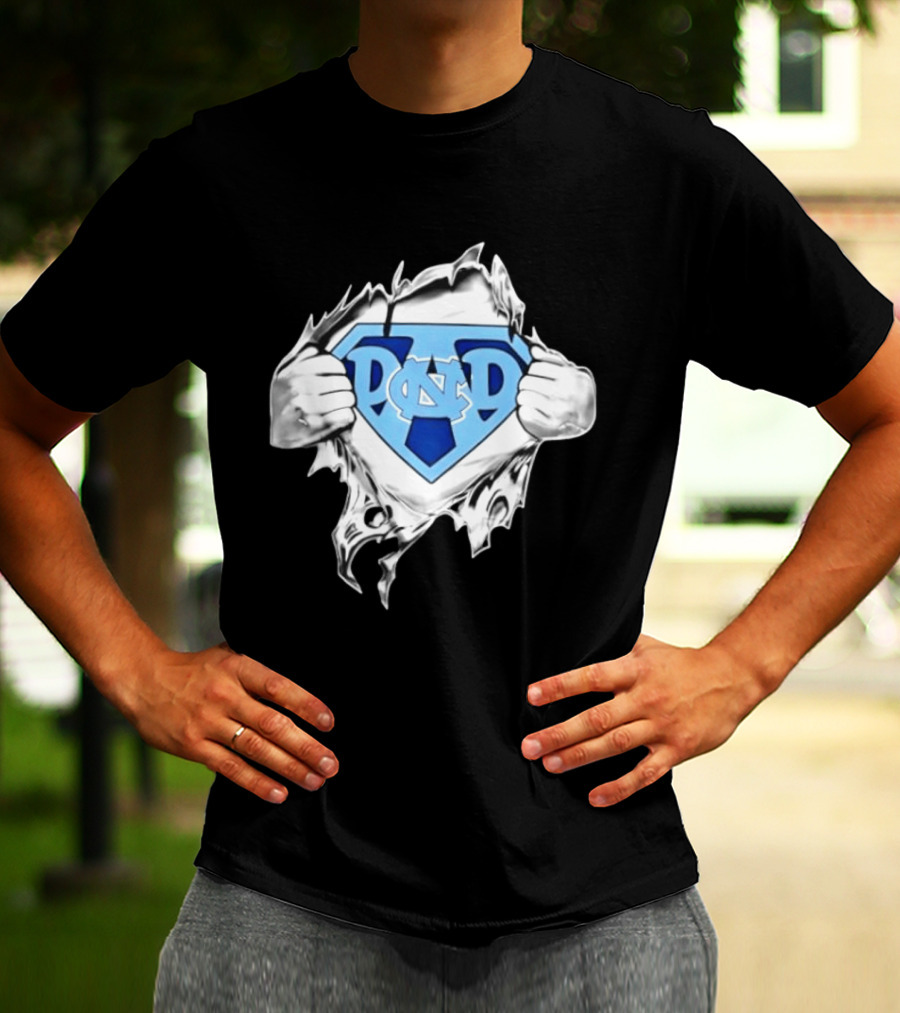 North Carolina Tar Heels NCAA Super Dad Happy Father's Day T-Shirt