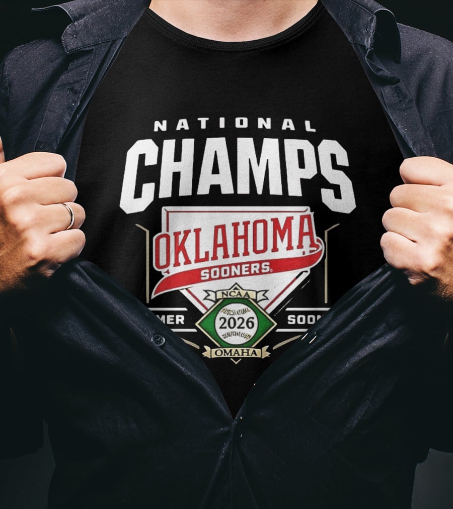 Oklahoma Sooners NCAA National Champs 2026 Omaha Boomer Sooner T-Shirt