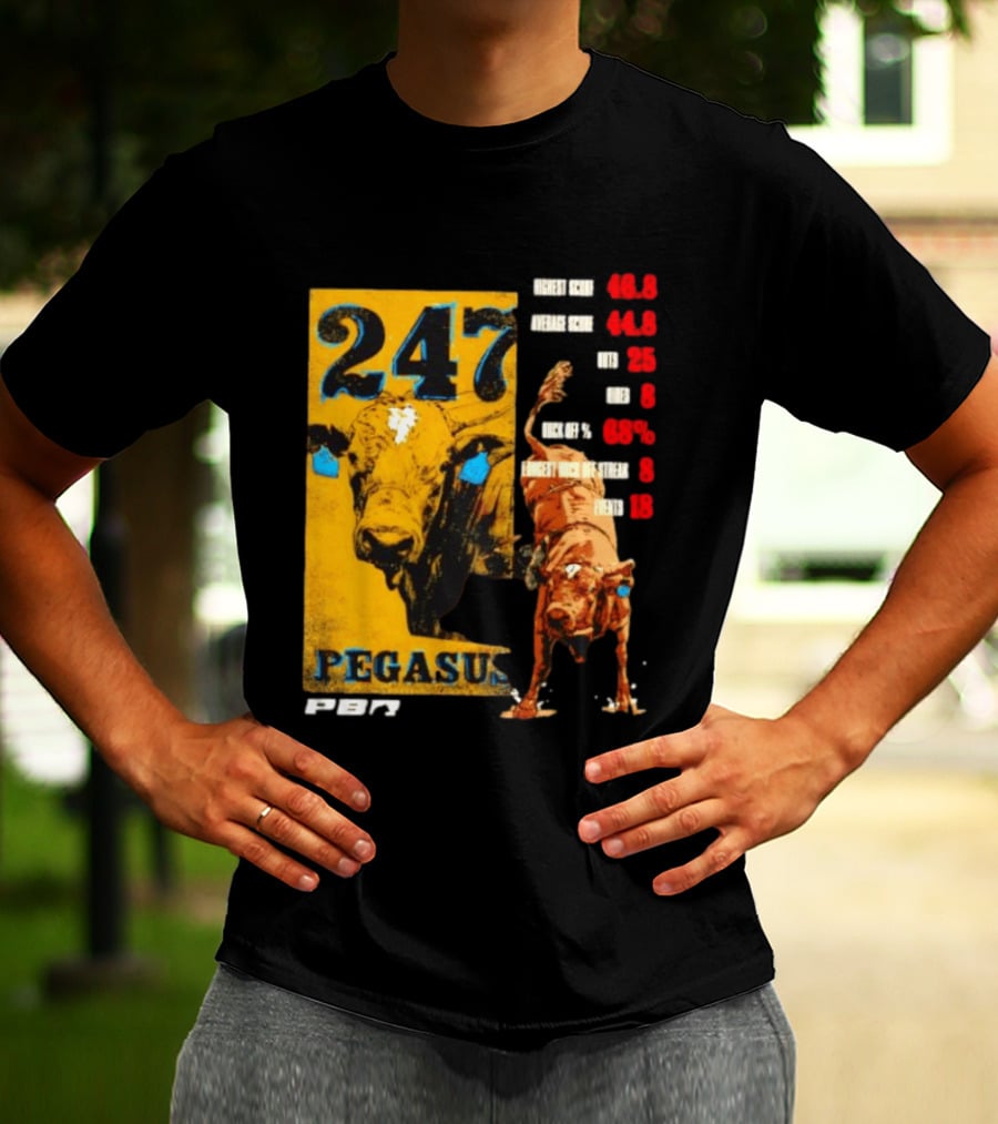 Pegasus 247 PBR Bull Riding Outs Stats Highest Average Score T-Shirt