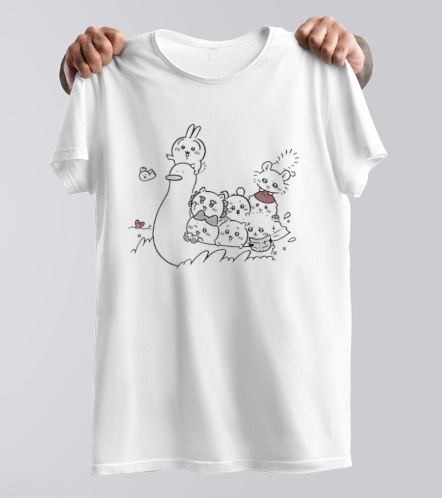 Chiikawa Characters Duck Friend Heart T-Shirt