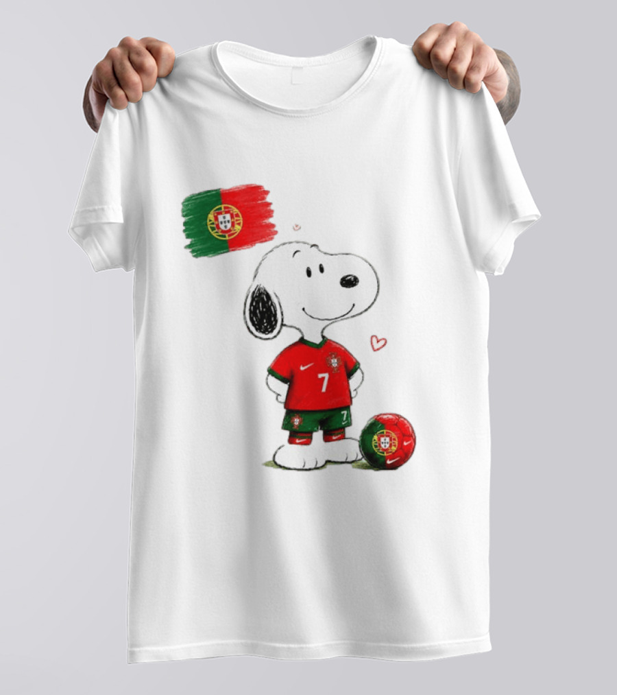 Cristiano Ronaldo Snoopy Portugal Football Number 7 Nike T-Shirt