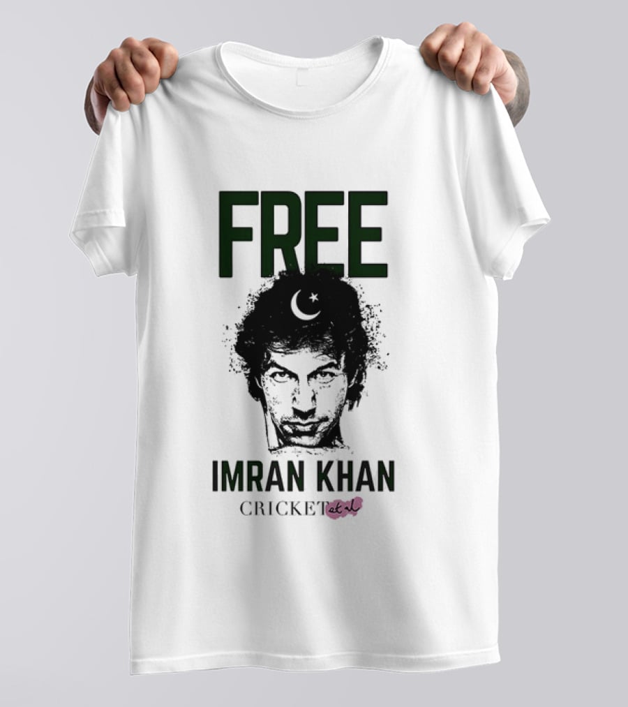 Free Imran Khan Cricket Protest Moon T-Shirt