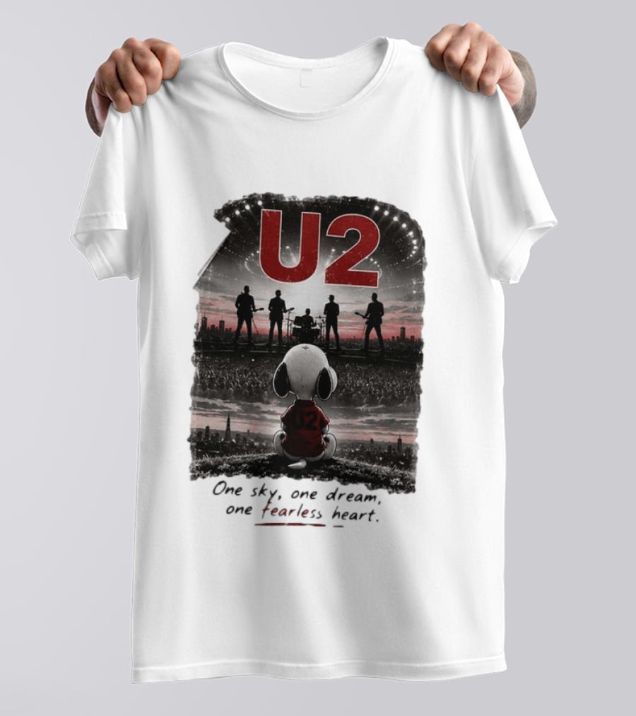 U2 Snoopy One Sky One Dream One Fearless Heart T-Shirt