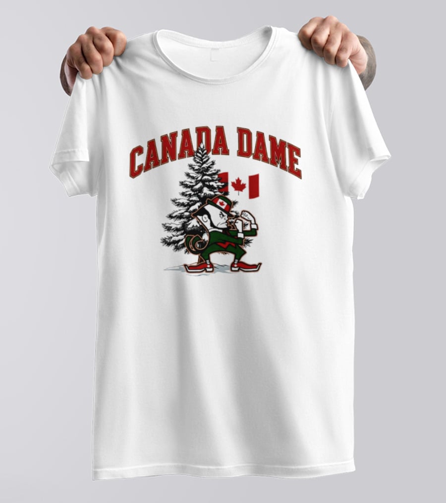 Canada Dame Irish Tree With Fighting Leprechaun And Maple Leaf T-Shirt