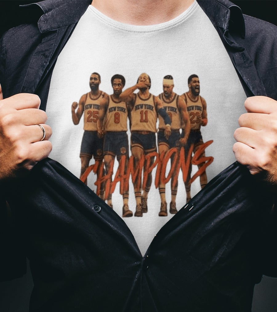 New York Knicks Champions Jalen Brunson Karl Anthony Towns Madison Square Garden NBA Basketball T-Shirt