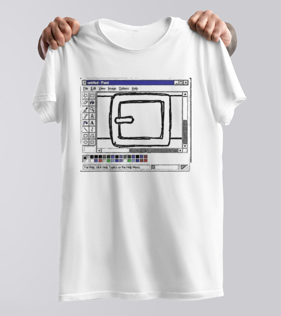 90s MS Paint Interface With Belt Buckle T-Shirt