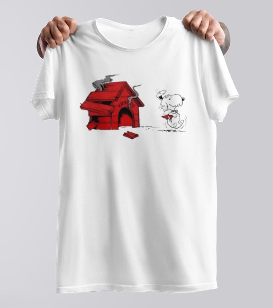 Krypto The Superdog Peanuts Snoopy Comic Book House Destruction Scene T-Shirt