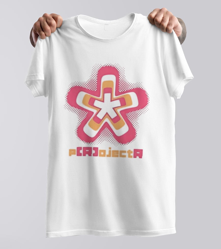P R OjectR Star Symbol Retro Pink And Yellow T-Shirt