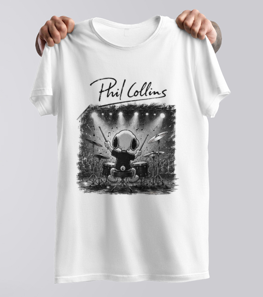 Snoopy Phil Collins Feel The Rhythm Trust The Heart Let It Flow T-Shirt
