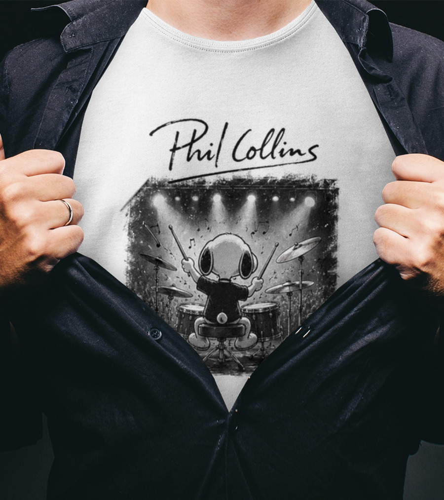 Snoopy Phil Collins Feel The Rhythm Trust The Heart Let It Flow T-Shirt