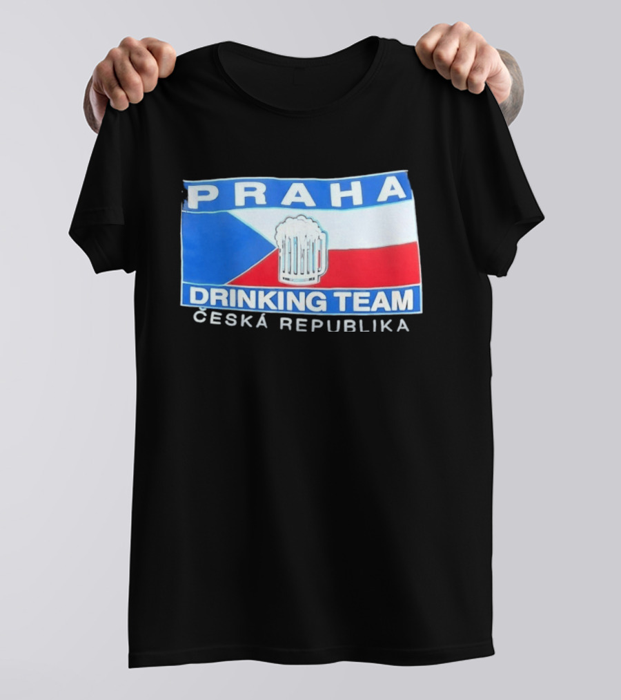 PRAHA Drinking Team Ceska Republika Flag Beer T-Shirt