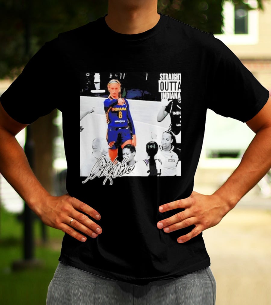 Sophie Cunningham Indiana Basketball Straight Outta Signature T-Shirt