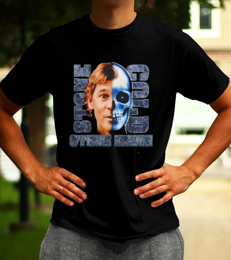 Steve Irwin Stone Cold Skull Face Mashup T-Shirt