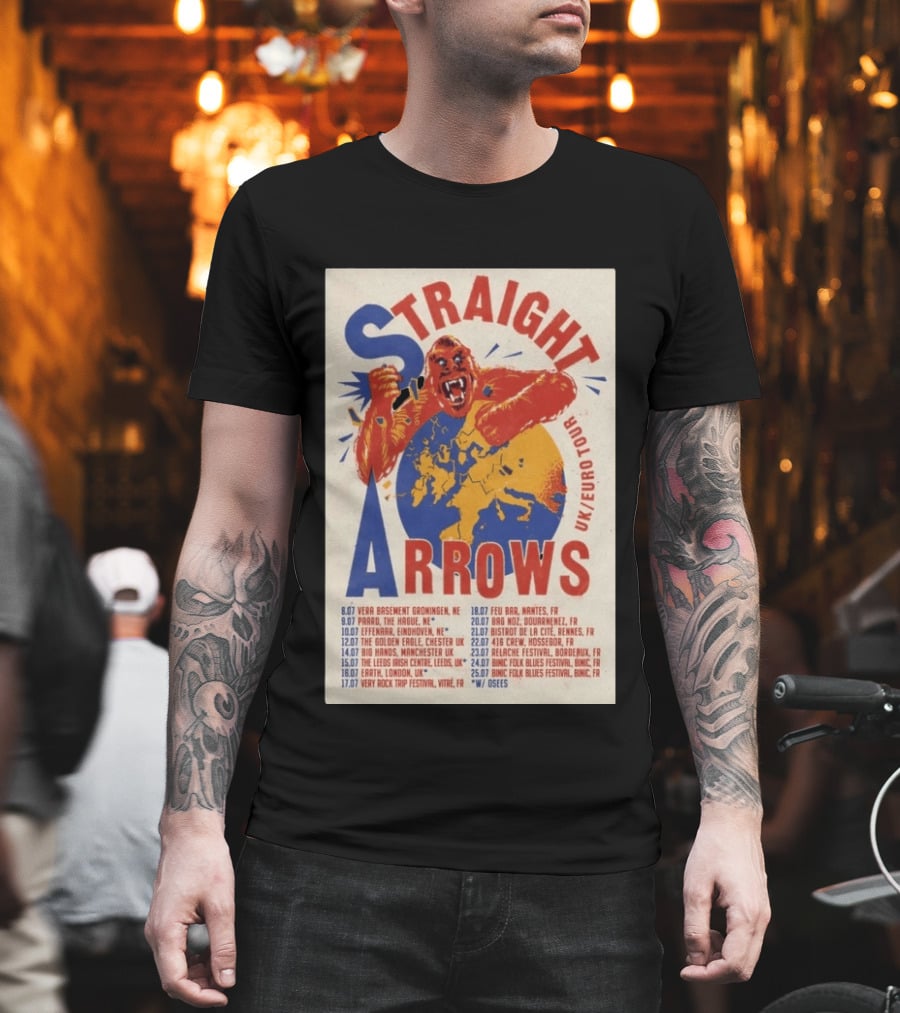 Straight Arrows Euro Uk Tour Live Dates 2026 T-Shirt