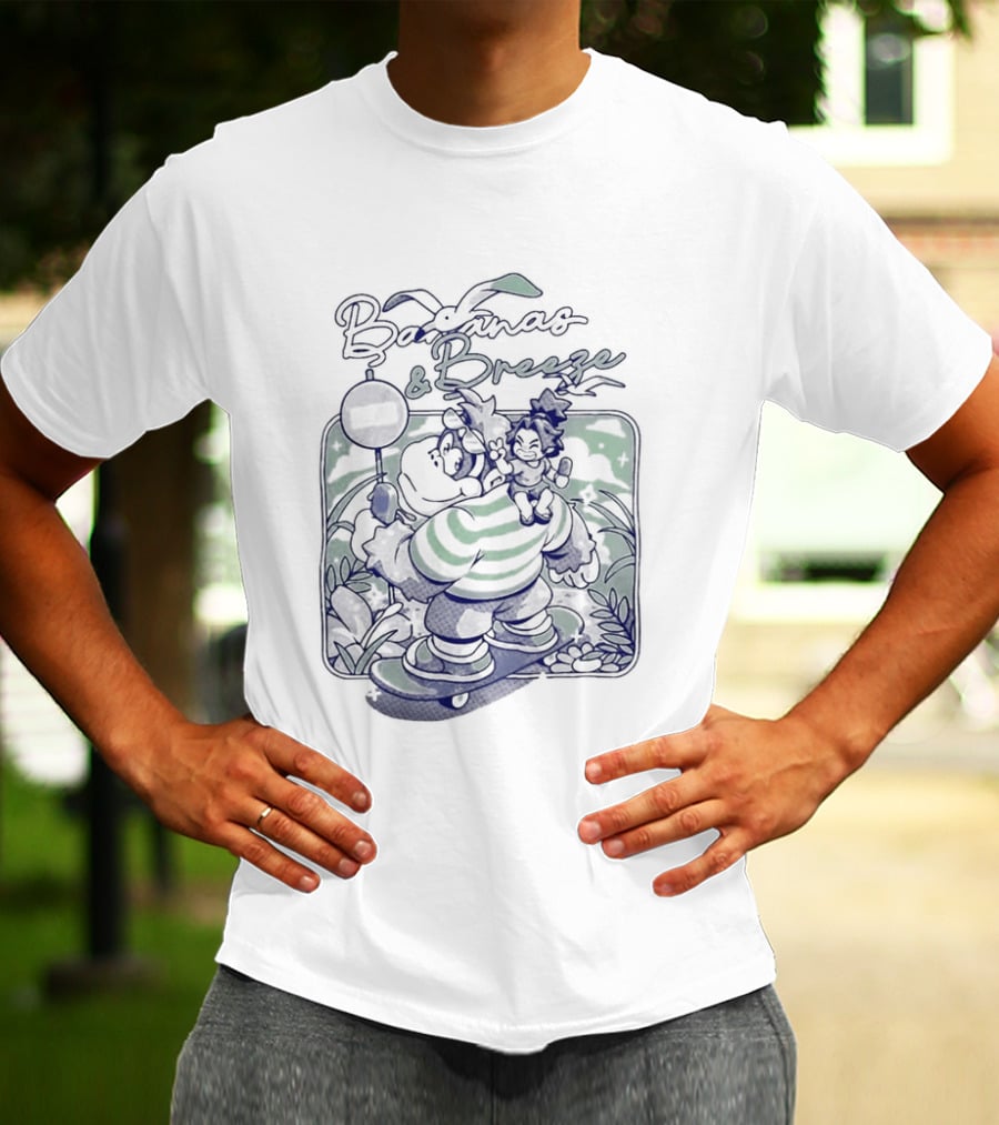 Bananas And Breeze Vintage Style Monkey Surfing Theme Ilustrata T-Shirt