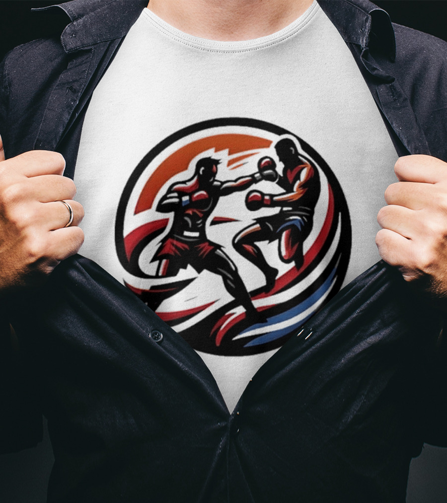 Boxing Fighters Dynamic Circle Rug T-Shirt
