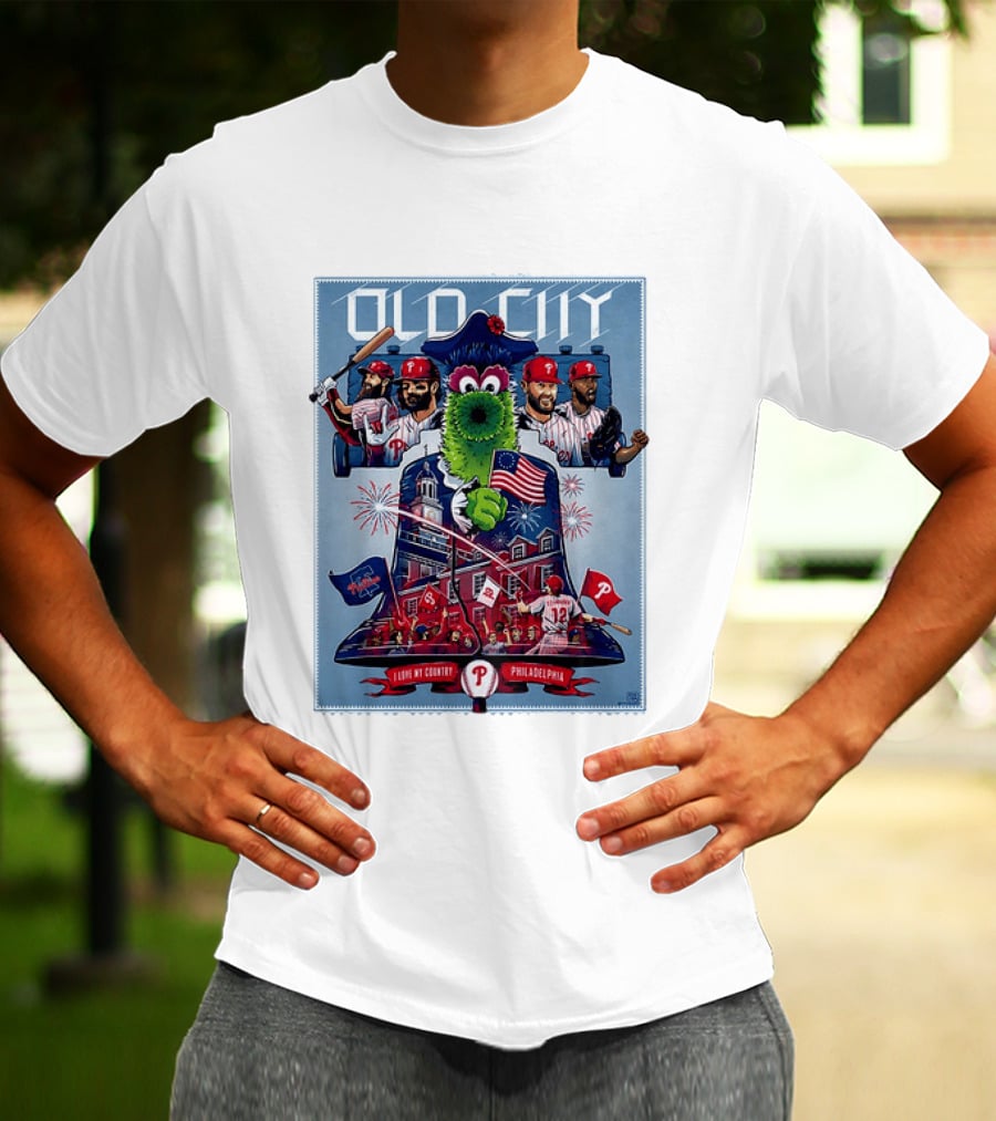 Bryce Harper Kyle Schwarber Philadelphia Phillies The Phanatic I Love My Country Old City MLB All Star Game 2026 T-Shirt