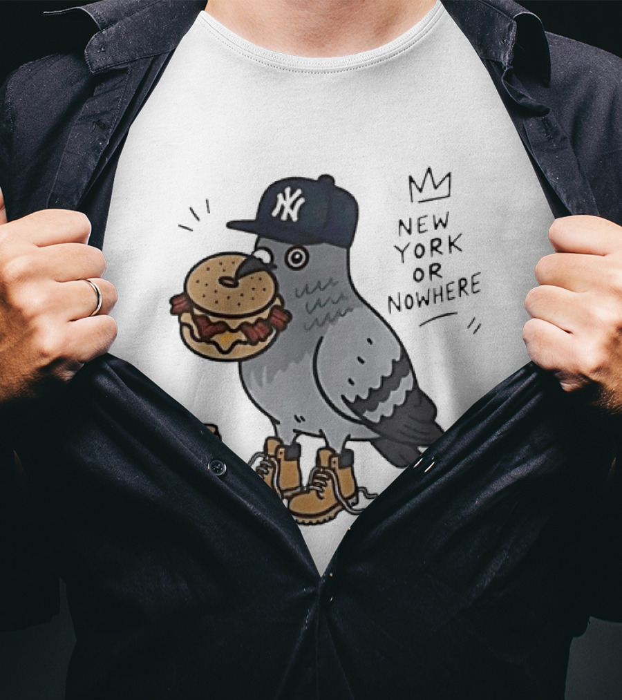 New York Or Nowhere Pigeon Bagel Timberlands Arizona Iced Tea T-Shirt