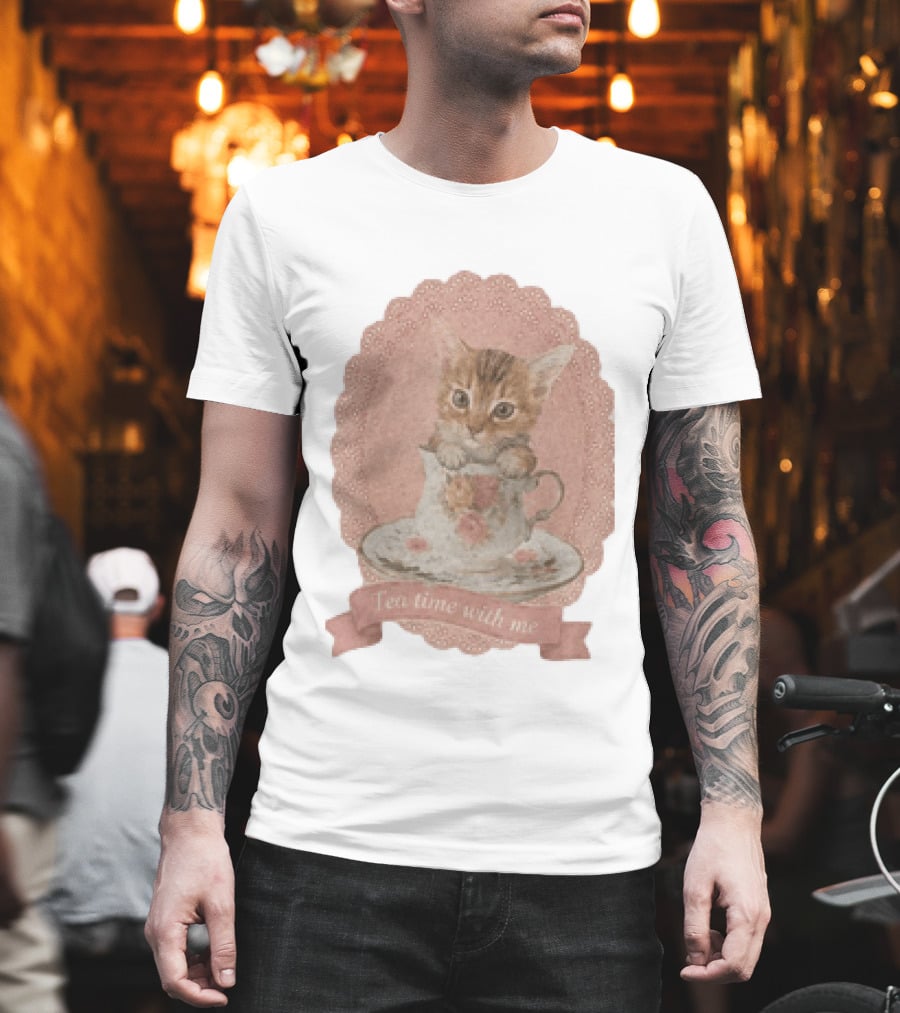 Adam Coquette Nicholas Galitzine Kitten Cat Tea Time With Me T-Shirt