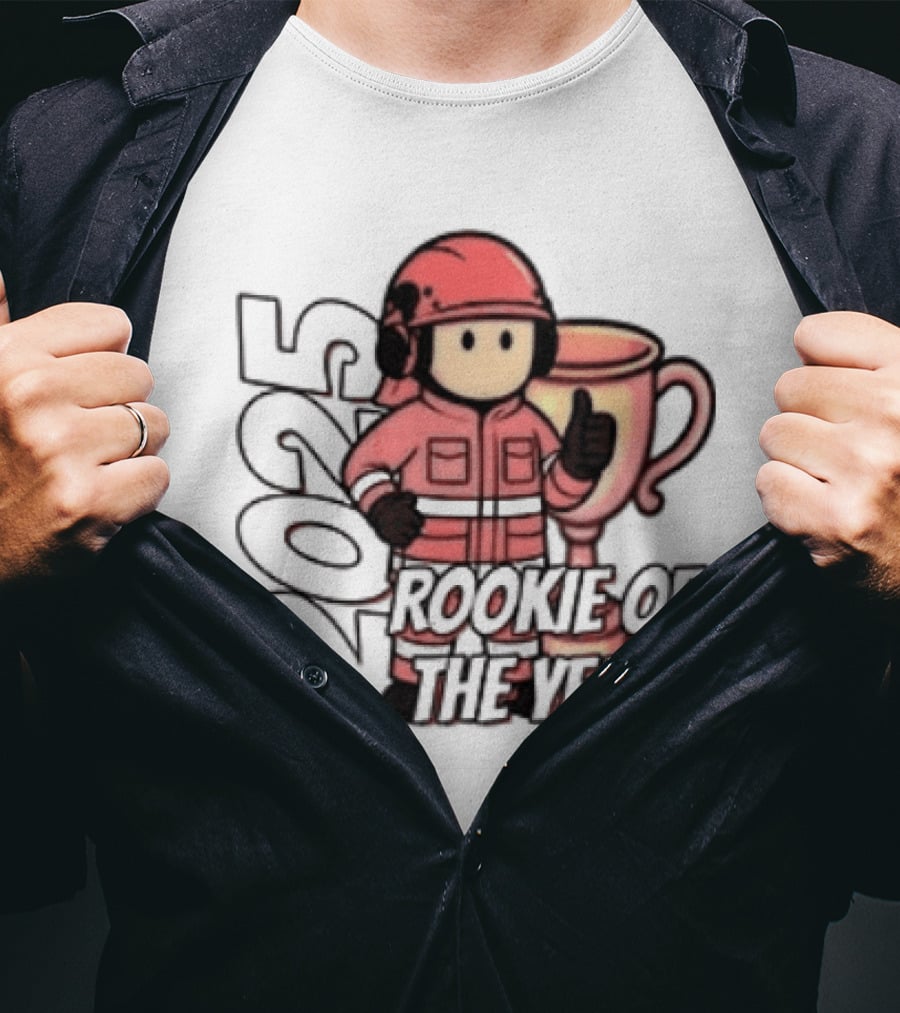 2025 Rookie Of The Year Fireman Trophy Orange Team T-Shirt