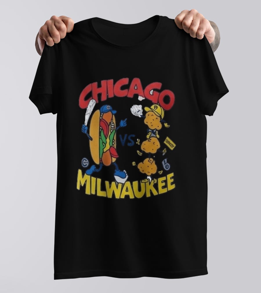 Chicago VS Milwaukee Baseball Hot Dog Cheese Curd Rivalry 2026 T-Shirt