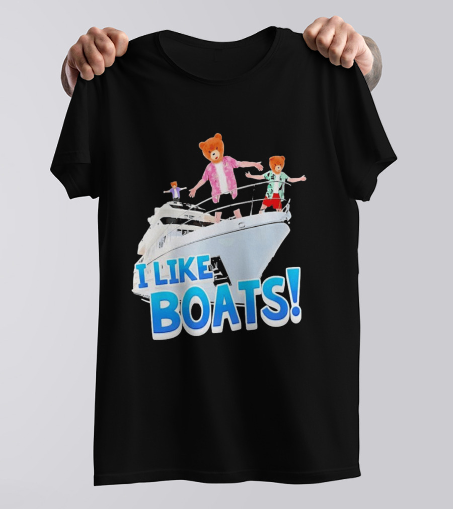 Bearhead I Like Boats Teddy Bears On Yacht T-Shirt
