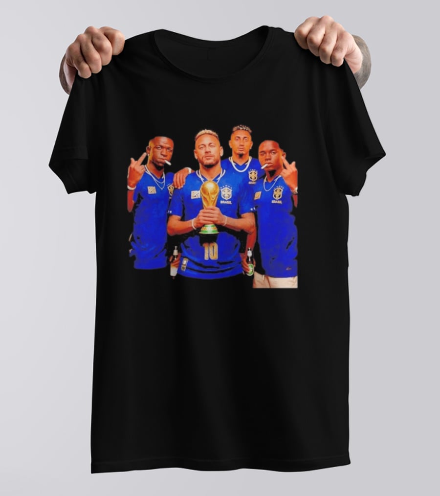 Brazil Fc Players Holding Trophy T-Shirt