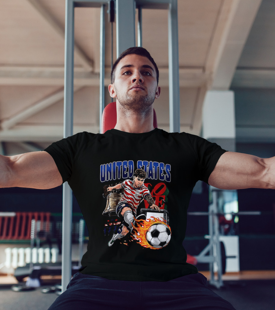 Christian Pulisic United States Soccer Fireball Liberty Bell Established 1776 T-Shirt