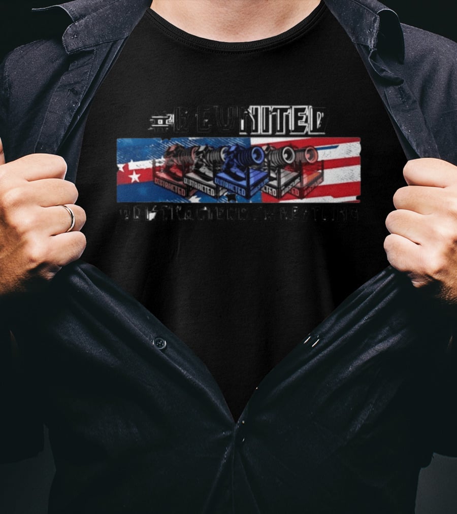 #BEUNITED Distracted By Wrestling Flag And Camera T-Shirt