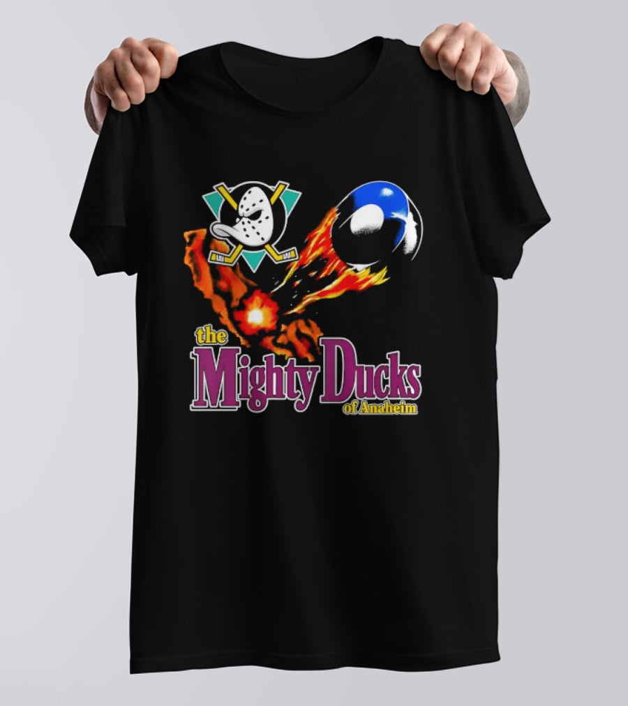 Mighty Ducks The Mighty Ducks Of Anaheim Exploding Puck Logo Hockey Team T-Shirt