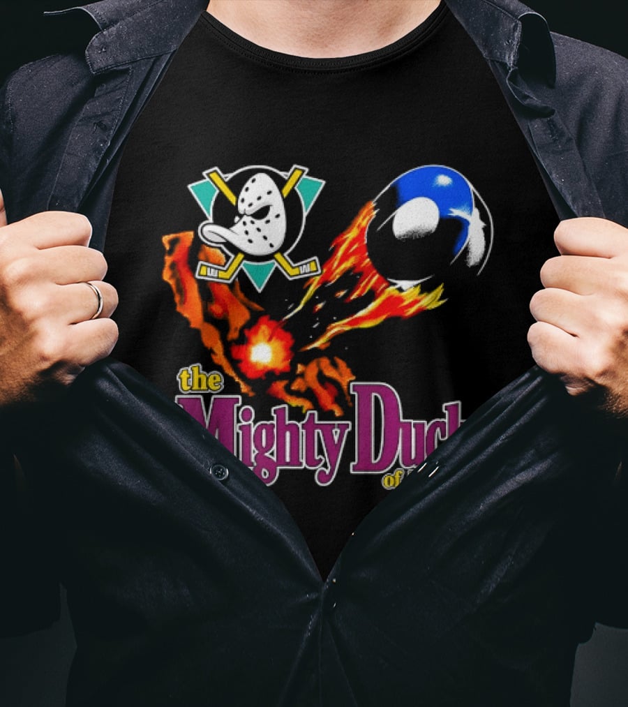 Mighty Ducks The Mighty Ducks Of Anaheim Exploding Puck Logo Hockey Team T-Shirt