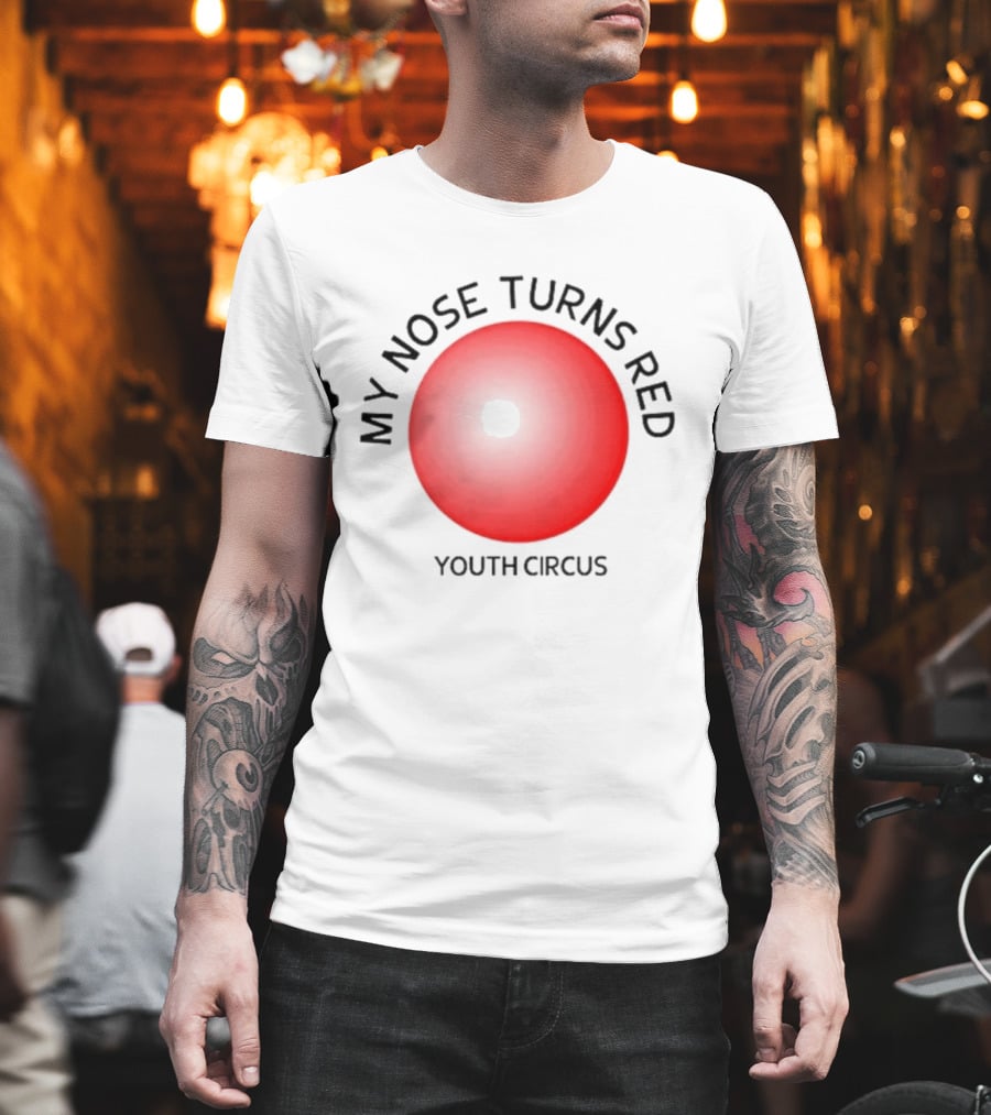 My Nose Turns Red Youth Circus Vibrant Red Nose T-Shirt