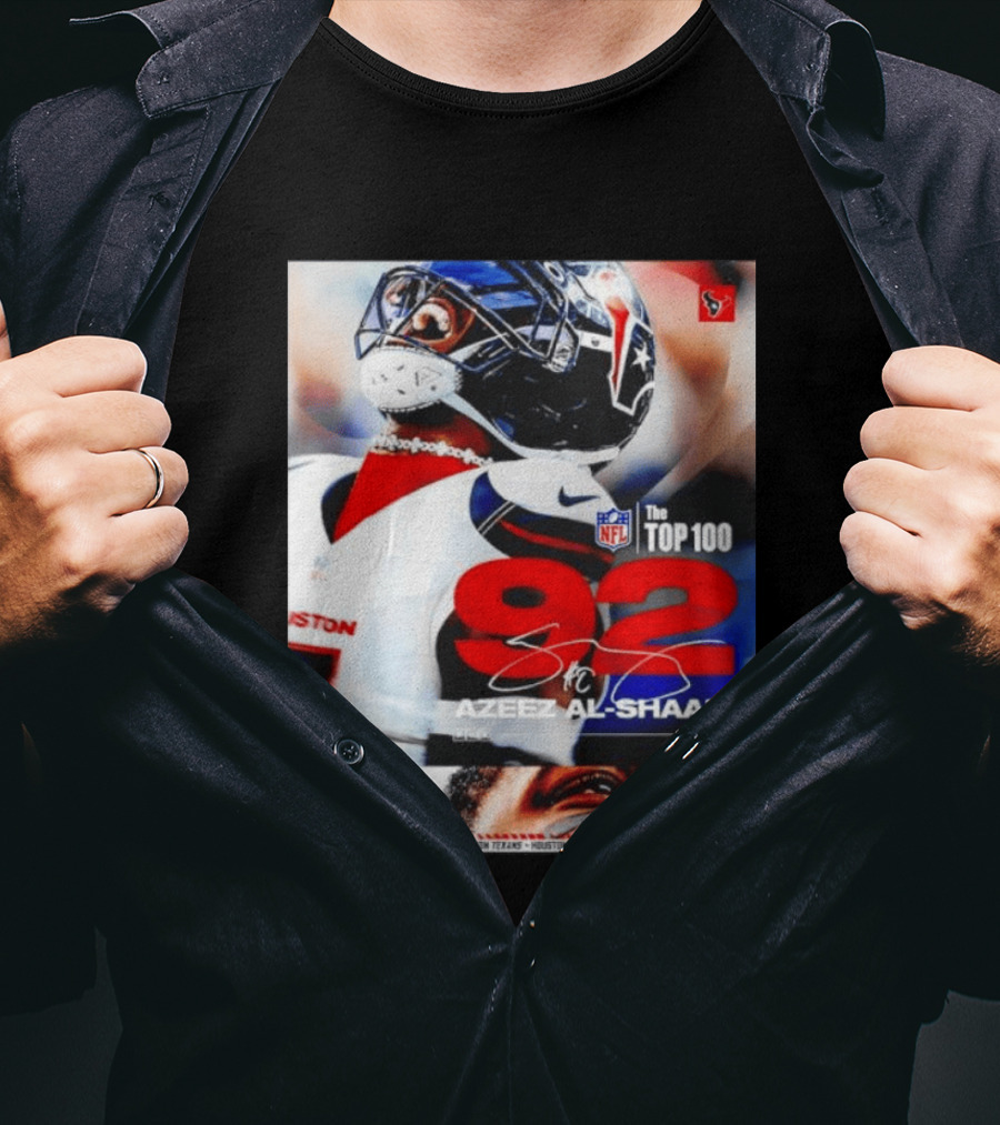 Houston Texans Azeez Al Shaair 92 NFL Top 100 Linebacker T-Shirt