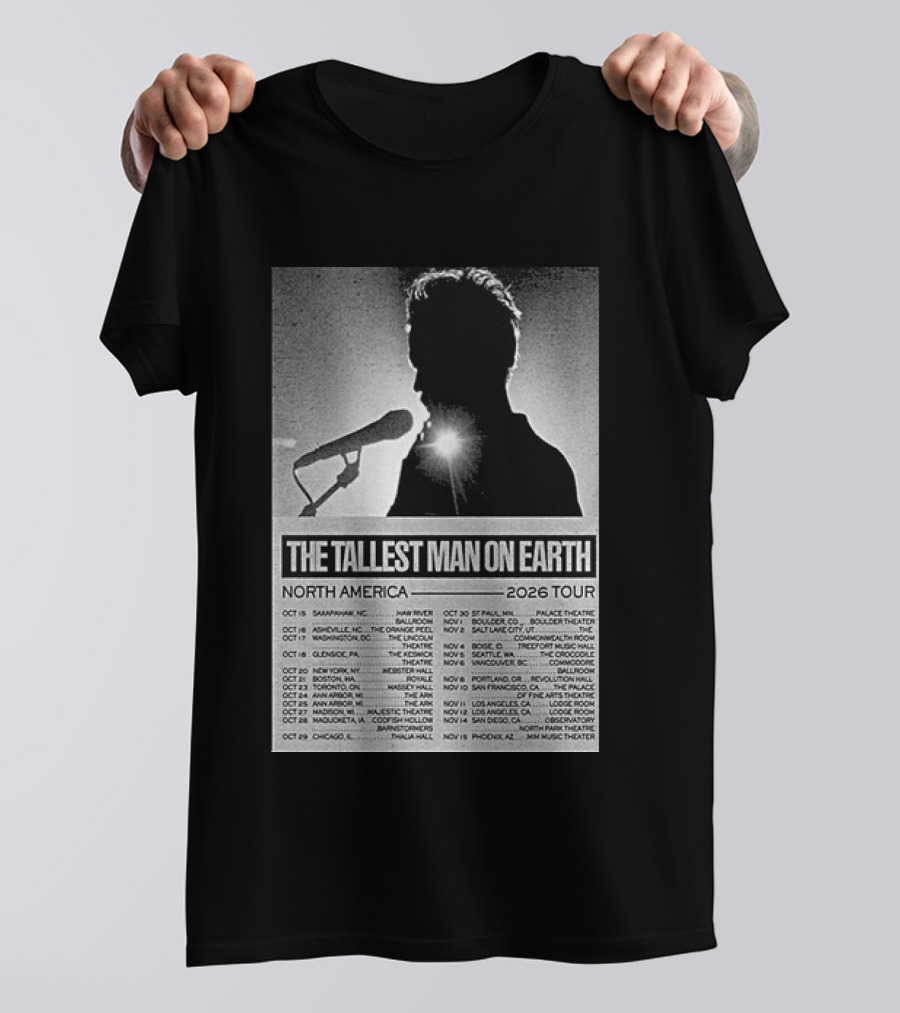 The Tallest Man On Earth North America 2026 Tour Dates T-Shirt