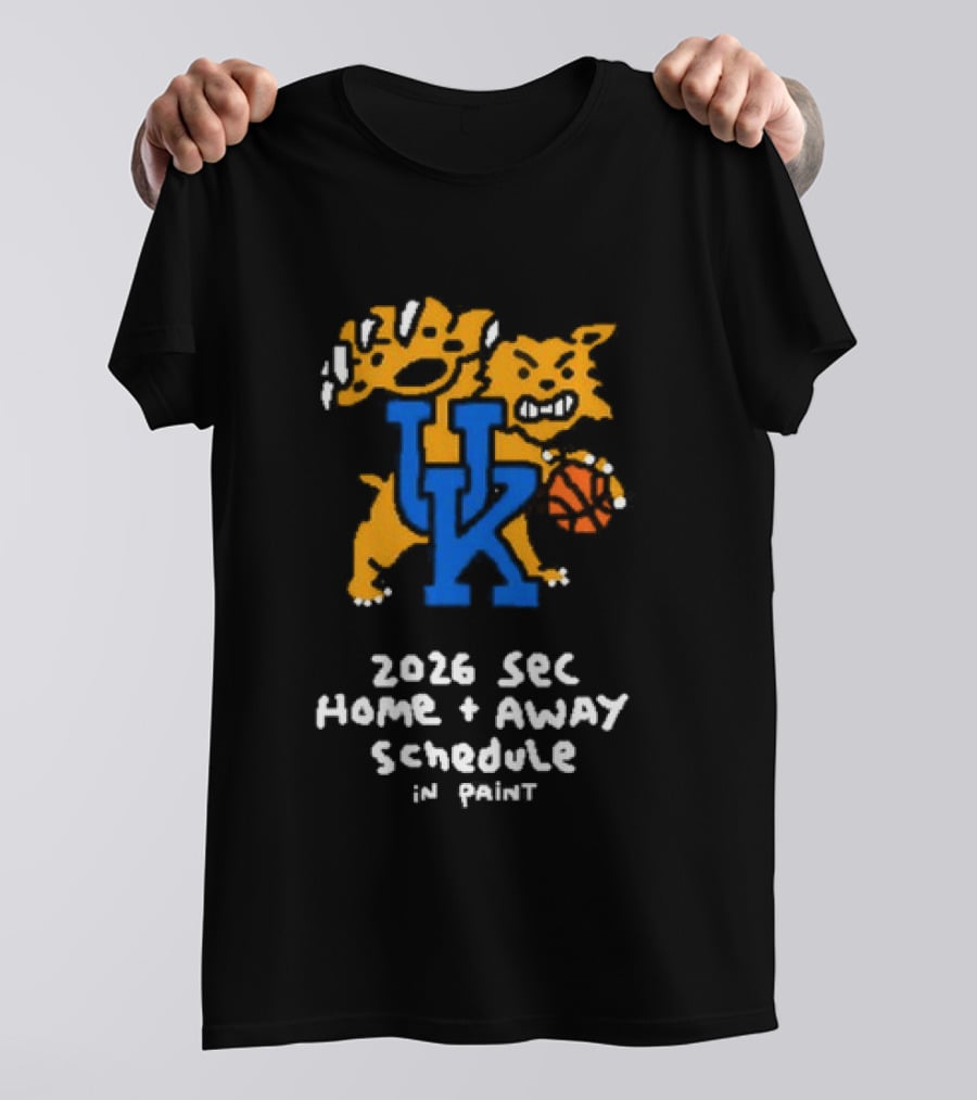 University Of Kentucky 2026 SEC Home Away Schedule Wildcat Paint T-Shirt