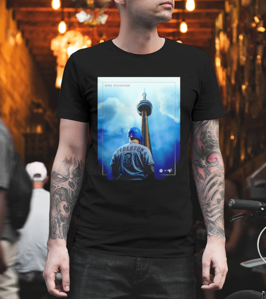 Pederson Toronto Blue Jays Vs Texas Rangers Game 1 CN Tower 81/162 T-Shirt