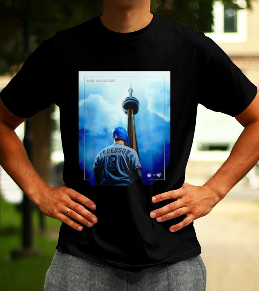 Pederson Toronto Blue Jays Vs Texas Rangers Game 1 CN Tower 81/162 T-Shirt