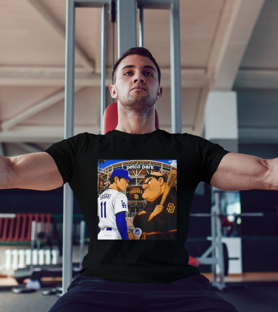 Petco Park Los Angeles Dodgers Sasaki San Diego Padres Anime Style Showdown T-Shirt