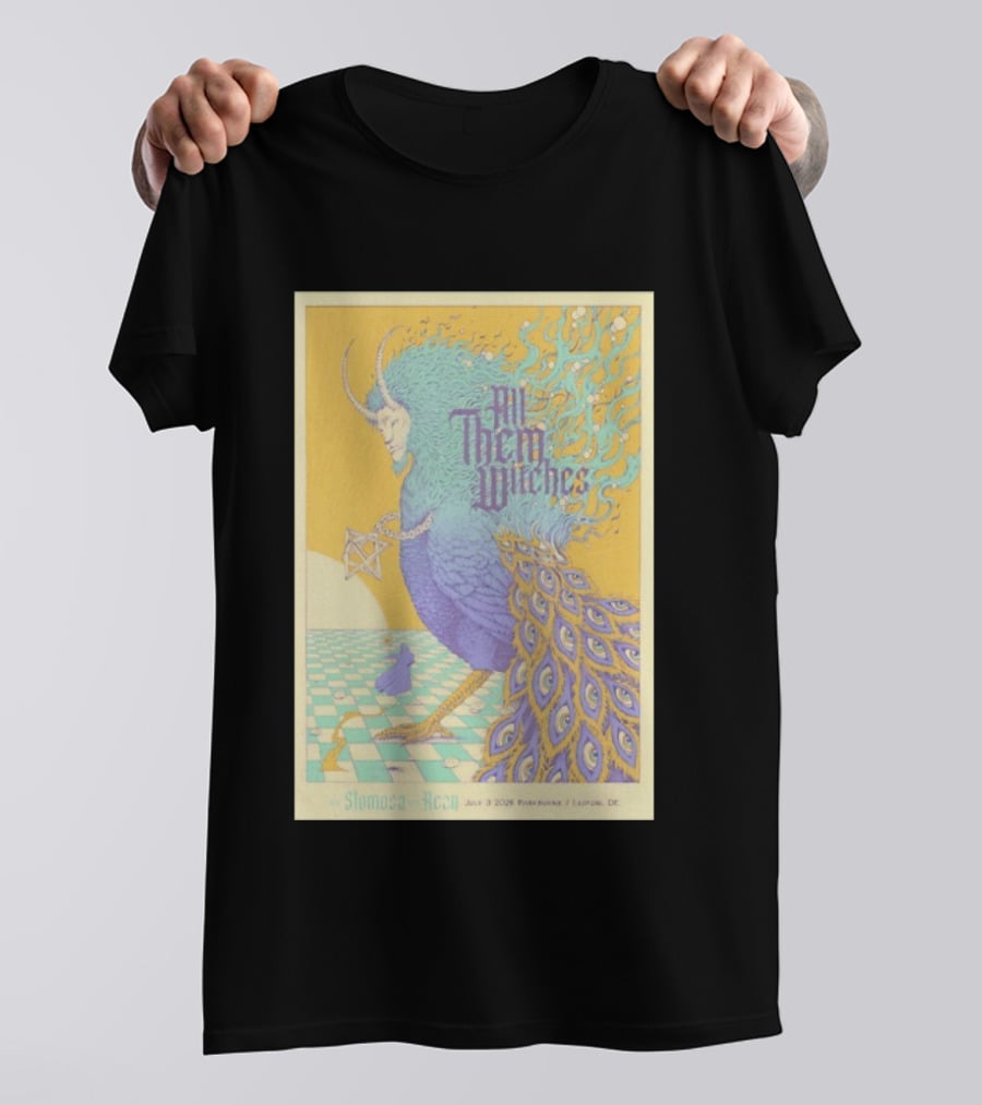 All Them Witches July 3 2026 Parkbuhne Leipzig DE Vintage With Slomosa And Rezn T-Shirt