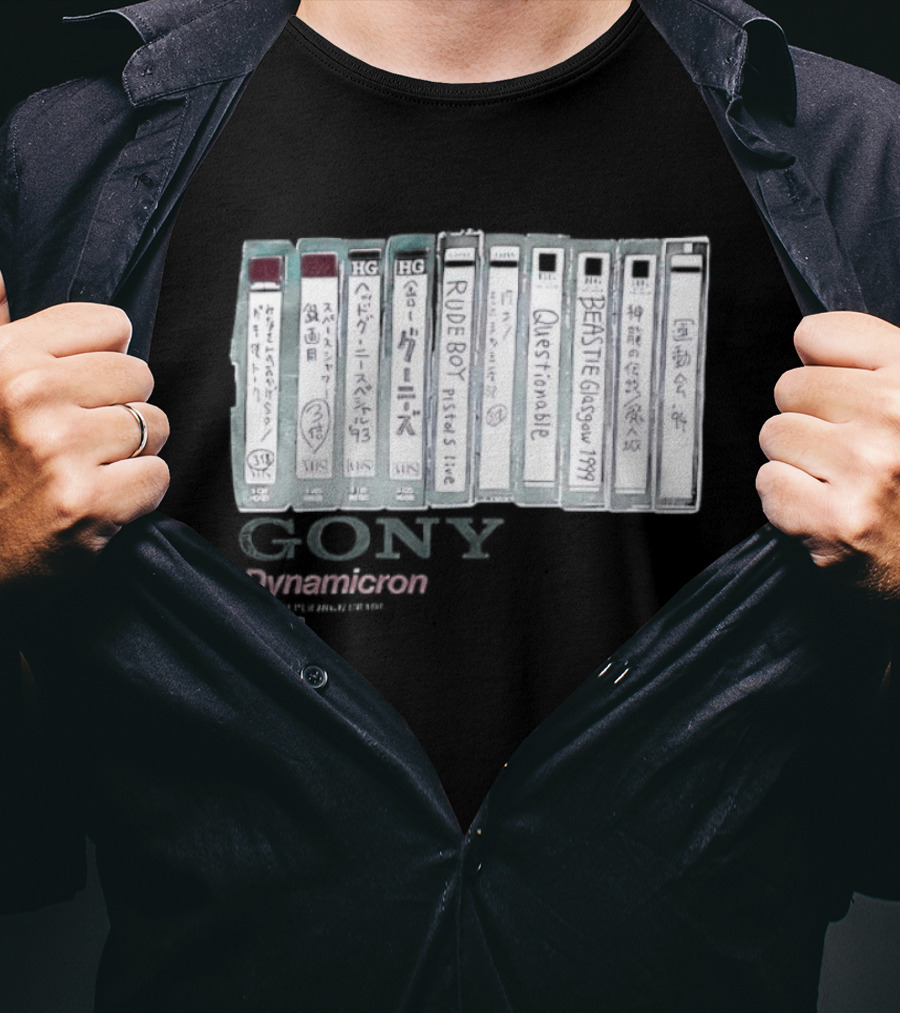 BEASTIE Glasgow 1999 Gony Dynamicron VHS Collection T-Shirt