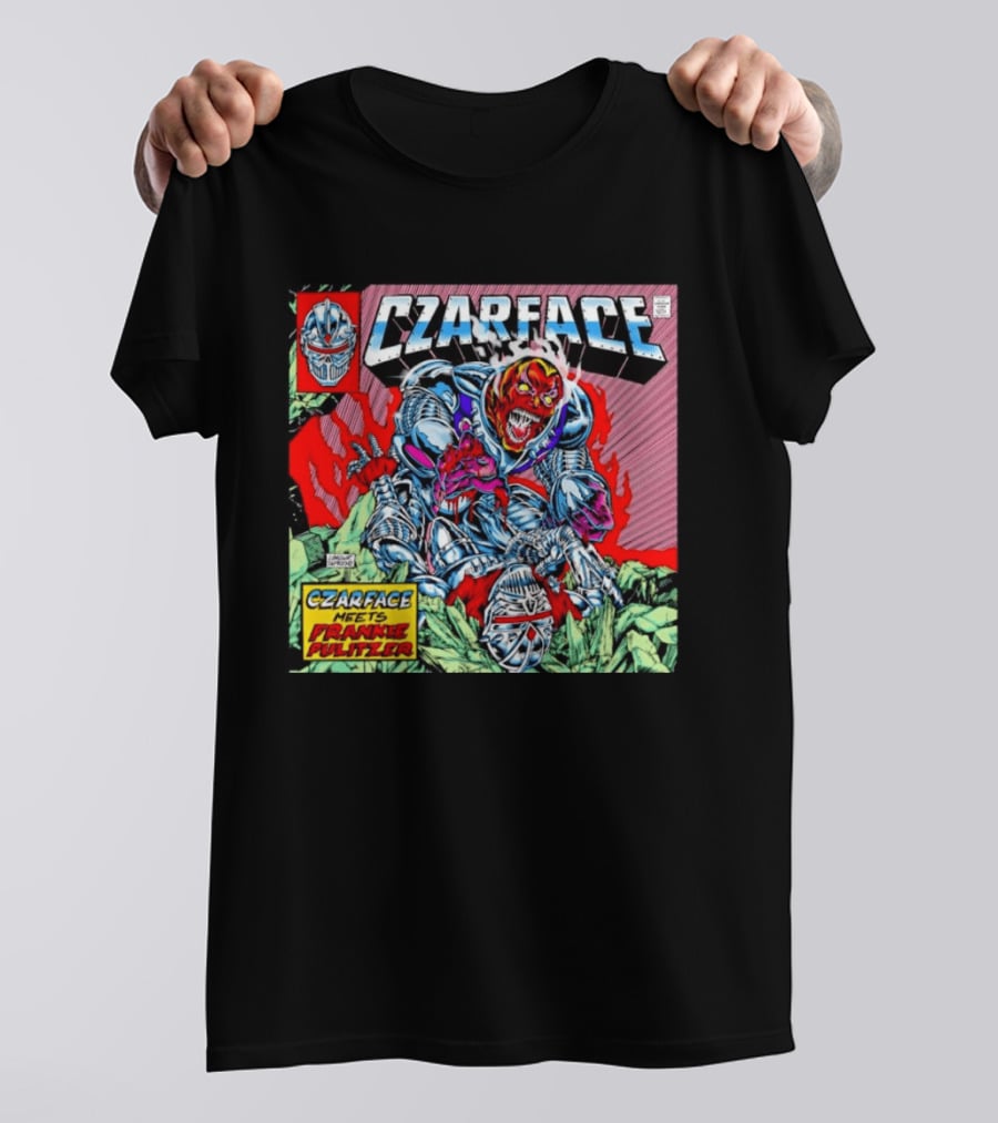 Czarface Meets Frankie Pulitzer Comic Book Cover Art Villain Battle Scene T-Shirt