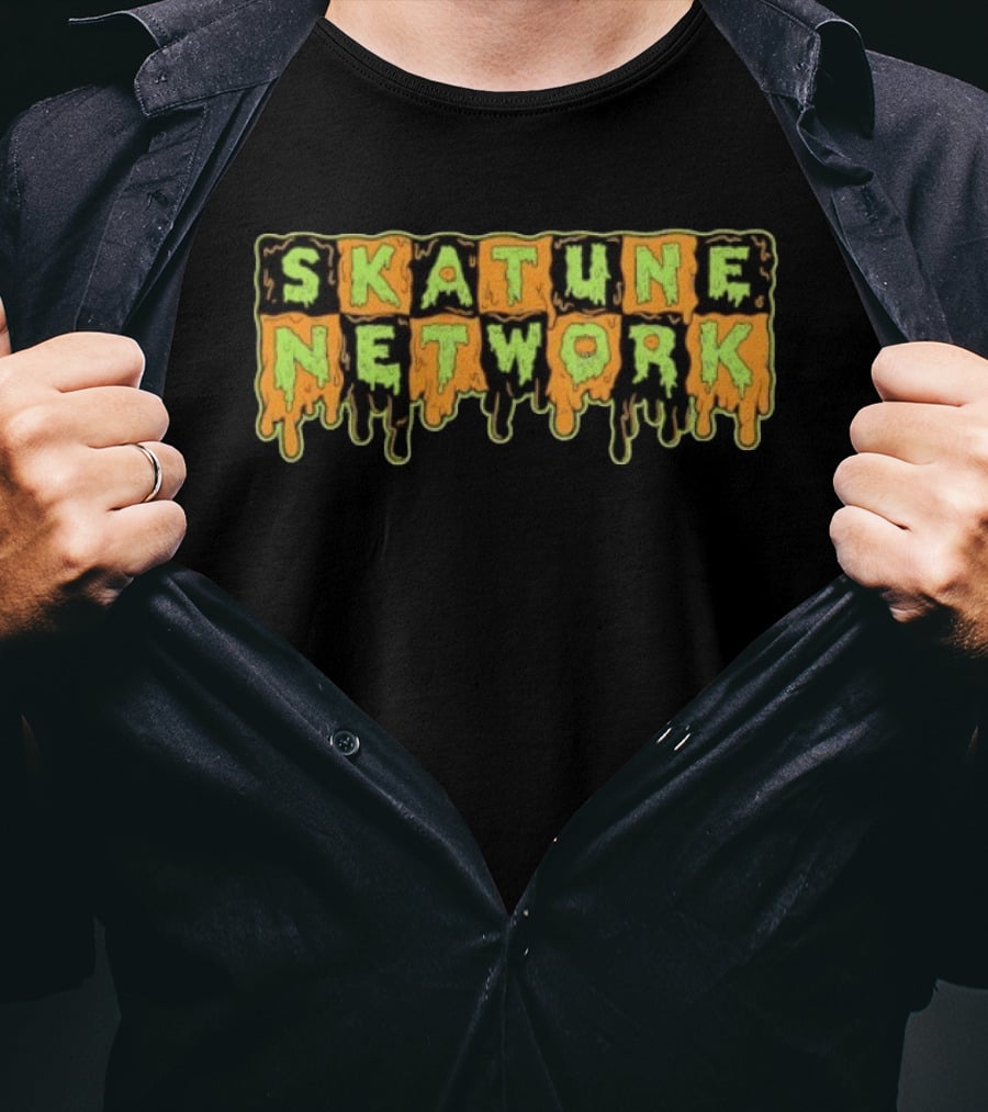 Skatune Network Horror Dripping Gooey Text Halloween T-Shirt