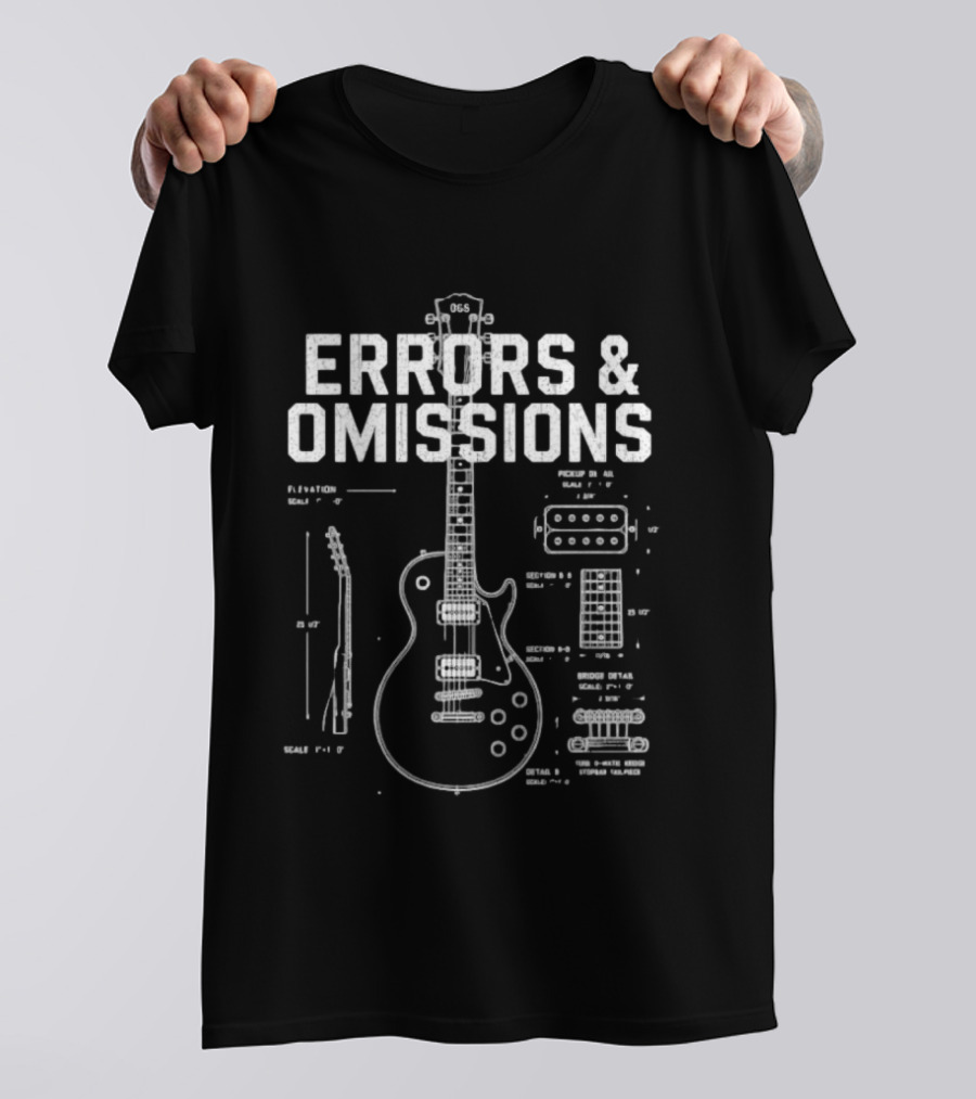 Errors And Omissions Guitar Schematic Blueprint T-Shirt
