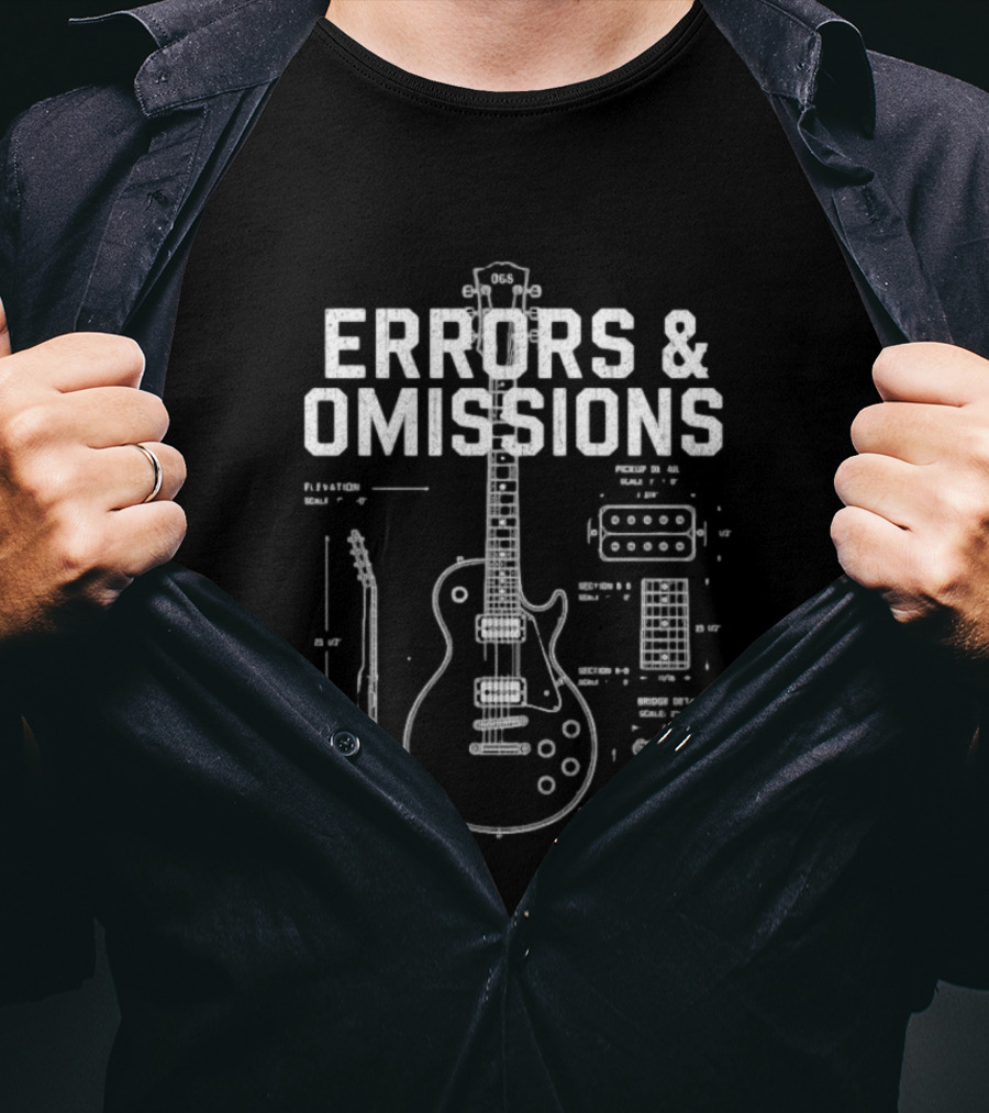 Errors And Omissions Guitar Schematic Blueprint T-Shirt