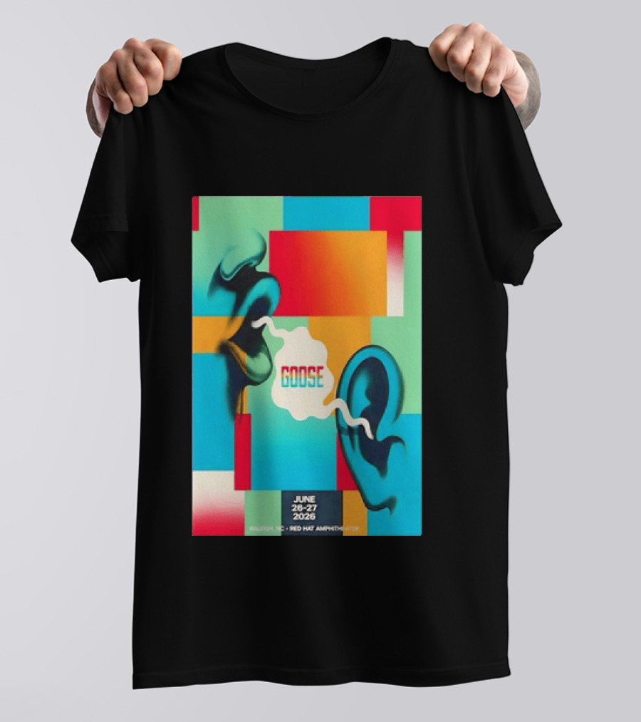Goose Red Hat Amphitheater Raleigh NC June 26 27 2026 Vibrant Pop T-Shirt
